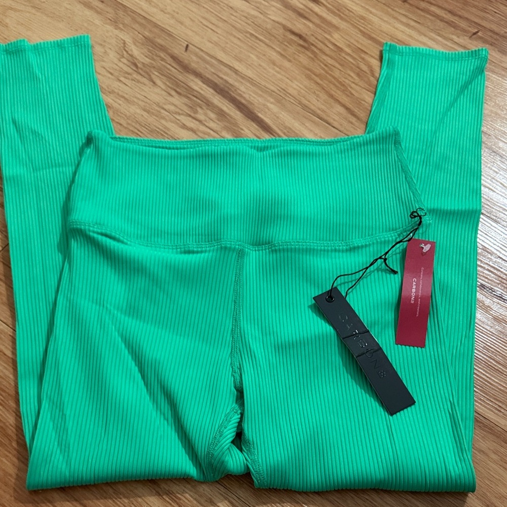 Carbon38 ribbed regular rise 7/8 legging Sz M